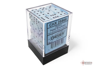 Dice - Chessex - D6 Set (36 ct.) - 12mm - Opaque - Pastel Blue/Black