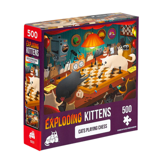 Exploding Kittens - Cats Playing Chess - Jigsaw Puzzle (1000 Pcs.)