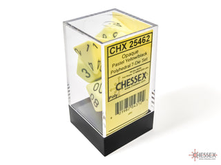 Dice - Chessex - Polyhedral Set (7 ct.) - 16mm - Opaque - Pastel Yellow/Black