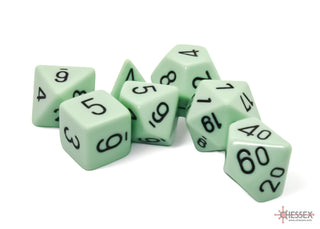 Dice - Chessex - Polyhedral Set (7 ct.) - 16mm - Opaque - Pastel Green/Black