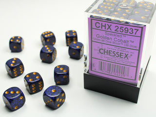 Dice - Chessex - D6 Set (36 ct.) - 12mm - Speckled - Golden Cobalt