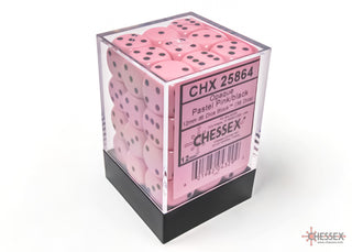 Dice - Chessex - D6 Set (36 ct.) - 12mm - Opaque - Pastel Pink/Black