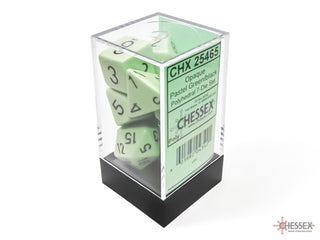 Dice - Chessex - Polyhedral Set (7 ct.) - 16mm - Opaque - Pastel Green/Black
