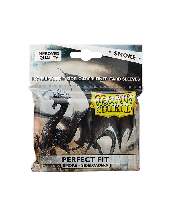 Deck Sleeves (Fit) - Dragon Shield - Perfect Fit - Side-Loading - Smoke (100 ct.)