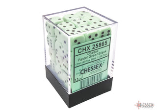 Dice - Chessex - D6 Set (36 ct.) - 12mm - Opaque - Pastel Green/Black