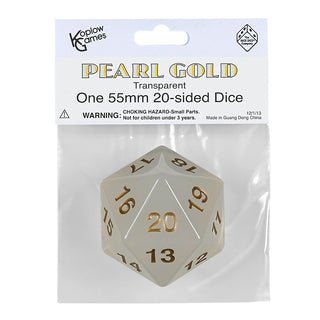 Dice - Koplow - Countdown Die - 55mm - Translucent - Pearl/Gold