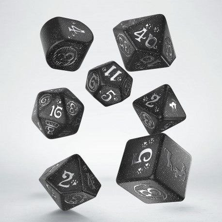 Dice - Q-Workshop - Polyhedral Set (7 ct.) - 16mm - Cats Dice Set - Waffle