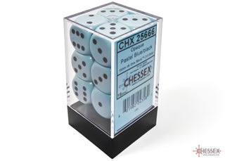 Dice - Chessex - D6 Set (12 ct.) - 16mm - Opaque - Pastel Blue/Black
