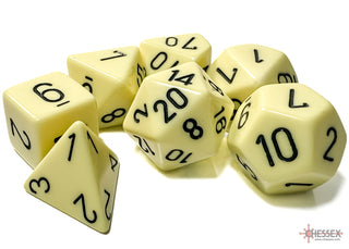 Dice - Chessex - Polyhedral Set (7 ct.) - 16mm - Opaque - Pastel Yellow/Black