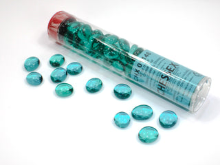 Counters - Chessex - Glass Stones - Crystal Teal