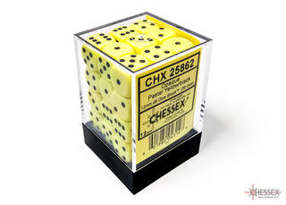 Dice - Chessex - D6 Set (36 ct.) - 12mm - Opaque - Pastel Yellow/Black