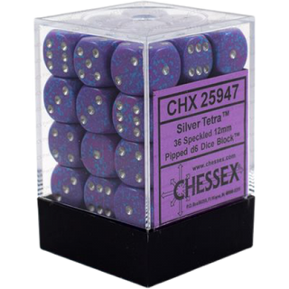 Dice - Chessex - D6 Set (36 ct.) - 12mm - Speckled - Silver Tetra