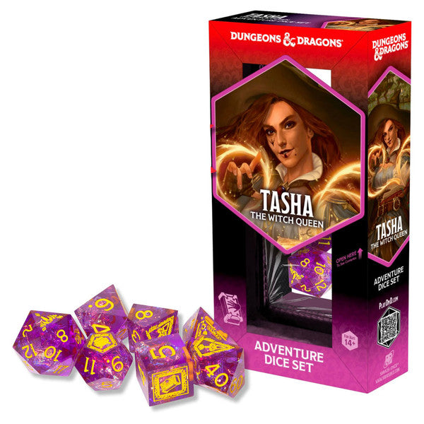 Dice - Sirius - Polyhedral RPG Set (7 ct.) - 16mm - Adventure Dice - Tasha the Witch Queen (Sharp-Edged Dice Set)