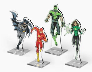 DC Comics - DC Deck-Building Game - 2DZ Acrylic Standees - Pack 1 - Batman/The Flash/Simon Baz/Jessica Cruz