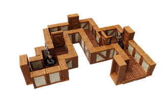 WarLock Tiles - Town & Village - 1" Straight Walls Expansion