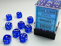 Dice - Chessex - D6 Set (36 ct.) - 12mm - Translucent - Blue/White