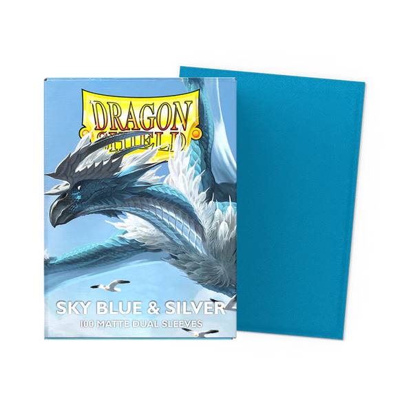 Deck Sleeves - Dragon Shield - Matte Dual - Sky Blue & Silver (100 Ct.)