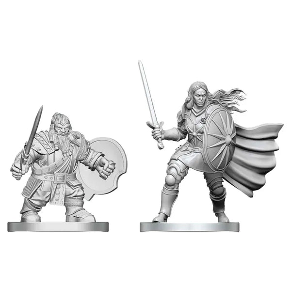 (NOT FOR SALE UNTIL 08/26/2026) D&D - Nolzur's Marvelous Unpainted Miniatures - Dwarf Fighter & Orc Paladin
