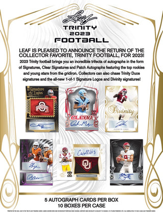 2023 Leaf Trinity Football Hobby Box