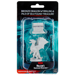 D&D - Nolzur's Marvelous Unpainted Miniatures - Bronze Dragon Wyrming & Pile of Sea Found Treasure