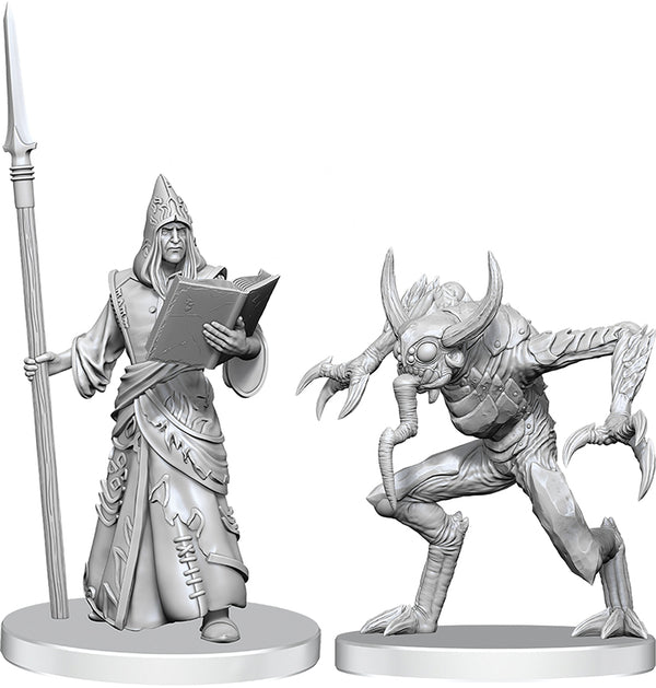 Pathfinder Battles Deep Cuts - Unpainted Miniatures - Vloriak (Despoiler Demon) & Demonologist