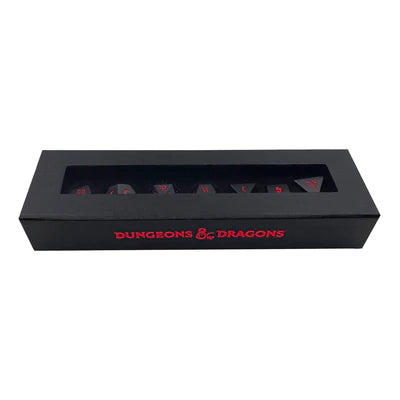 Dice - Ultra Pro - Polyhedral Set (7 ct.) - Heavy Metal - Dungeons & Dragons - Black/Red
