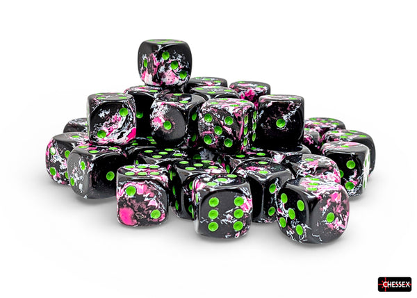 Dice - Chessex - D6 Set (36 ct.) - 12mm - Brush Paintball/Green