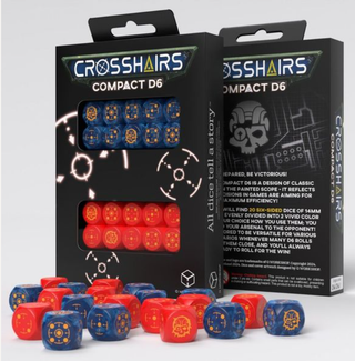 Dice - Q-Workshop - Crosshairs Compact D6 (20 ct.) - 14mm - Cobalt & Red