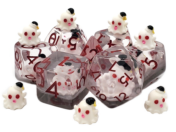 Dice - Old School - Polyhedral Set (7 ct.) - Infused - Ghost - White