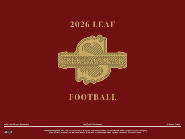 (NOT FOR SALE UNTIL 06/10/2026) 2026 Leaf Spectacular Football Hobby Box