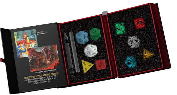 Dice - Metallic Dice Games - D&D 50th Anniversary - Retro Replica & Modern Inspired Dice Sets (10 ct.)