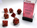 Dice - Chessex - Polyhedral Set (7 ct.) - 16mm - Scarab - Scarlet/Gold