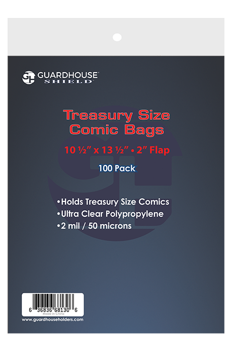 Guardhouse Shield - Comic Storage - Bags - Treasury Size 10-1/2" x 13-1/2" (100 ct.)