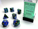 Dice - Chessex - Polyhedral Set (7 ct.) - 16mm - Gemini - Blue Green/Gold