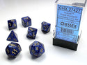 Dice - Chessex - Polyhedral Set (7 ct.) - 16mm - Scarab - Royal Blue/Gold