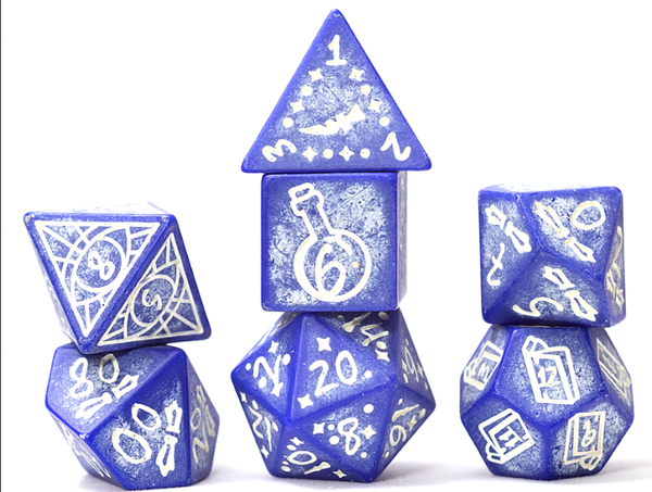 Dice - Sirius - Polyhedral RPG Set (7 ct.) - 16mm - Illusory Stone - Purple Agate