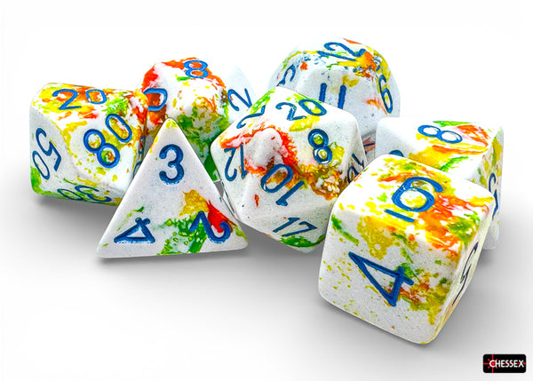 Dice - Chessex - Polyhedral Set (7 ct.) - 16mm - Brush Breezy/Blue