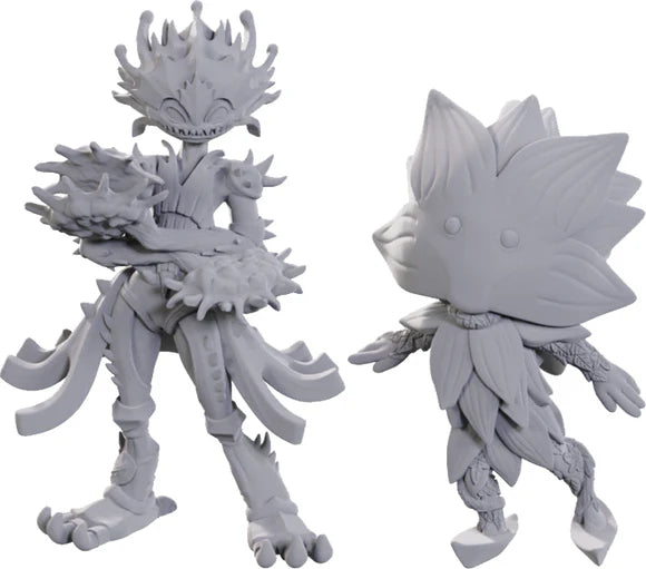 Pathfinder Deep Cuts - Unpainted Miniatures - Lotus Leshy and Flytrap Leshy