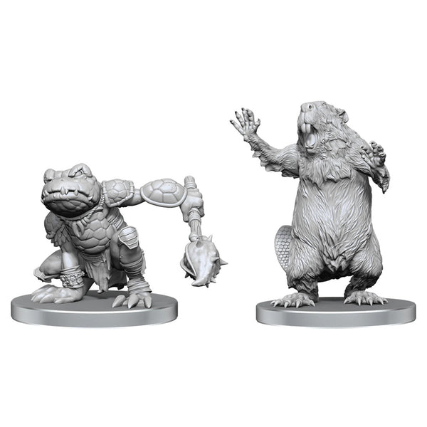 Pathfinder Battles Deep Cuts - Unpainted Miniatures - Boggard Scout & Castoroides