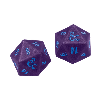 Dice - Ultra Pro - D20 Set (2 ct.) - Heavy Metal - Dungeons & Dragons - Underdark (Royal Purple/Sky Blue)