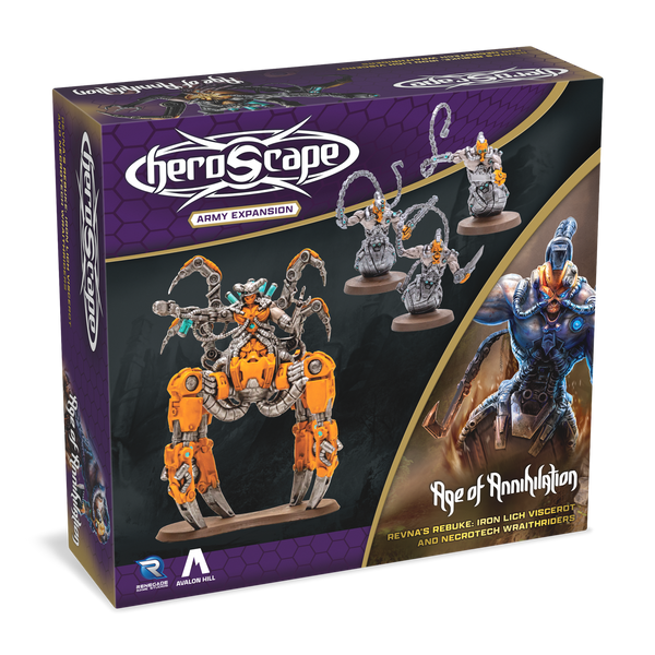 Heroscape - Revna's Rebuke: Iron Lich Viscerot and Necrotech Wraithriders Army Expansion