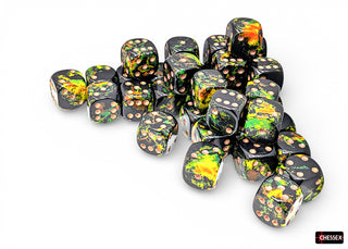 Dice - Chessex - D6 Set (36 ct.) - 12mm - Brush Deep Forest/Gold