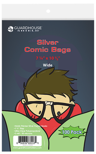 Guardhouse Shield - Comic Storage - Bags - Silver Age Size 7-1/4" x 10-1/2" (100 ct. )