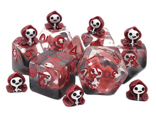 Dice - Old School - Polyhedral Set (7 ct.) - Infused - Ghost - Red