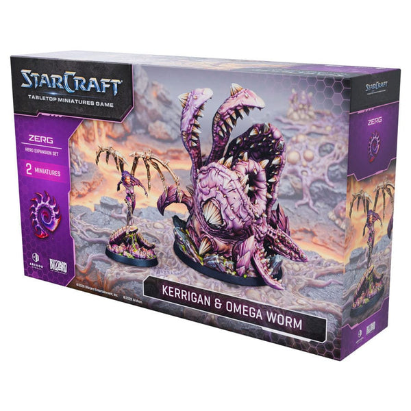(NOT FOR SALE UNTIL 08/07/2026) StarCraft Tabletop Miniatures Game - Zerg Kerrigan & Omega Worm Expansion Set