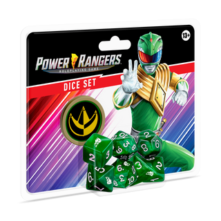 Power Rangers RPG - Dice Set (7 Ct. + Coin) - Green