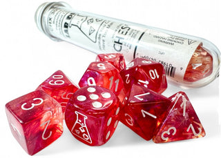 Dice - Chessex - Polyhedral Set (8 ct.) - 16mm - Borealis - Passion/White Luminary