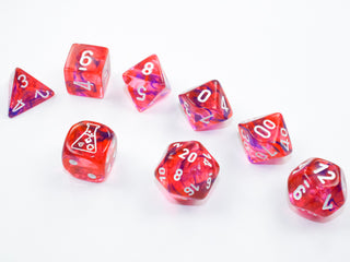 Dice - Chessex - Polyhedral Set (8 ct.) - 16mm - Lab Dice - Nebula - Black Light Special/White