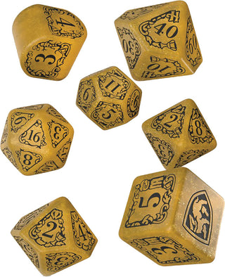 Dice - Q-Workshop - Polyhedral Set (7 ct.) - 16mm - Harry Potter - Hufflepuff Modern Dice Set - Yellow