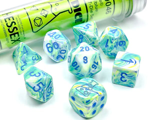 Dice - Chessex - Polyhedral Set (8 ct.) - 16mm - Lab Dice - Festive - Garden/Blue